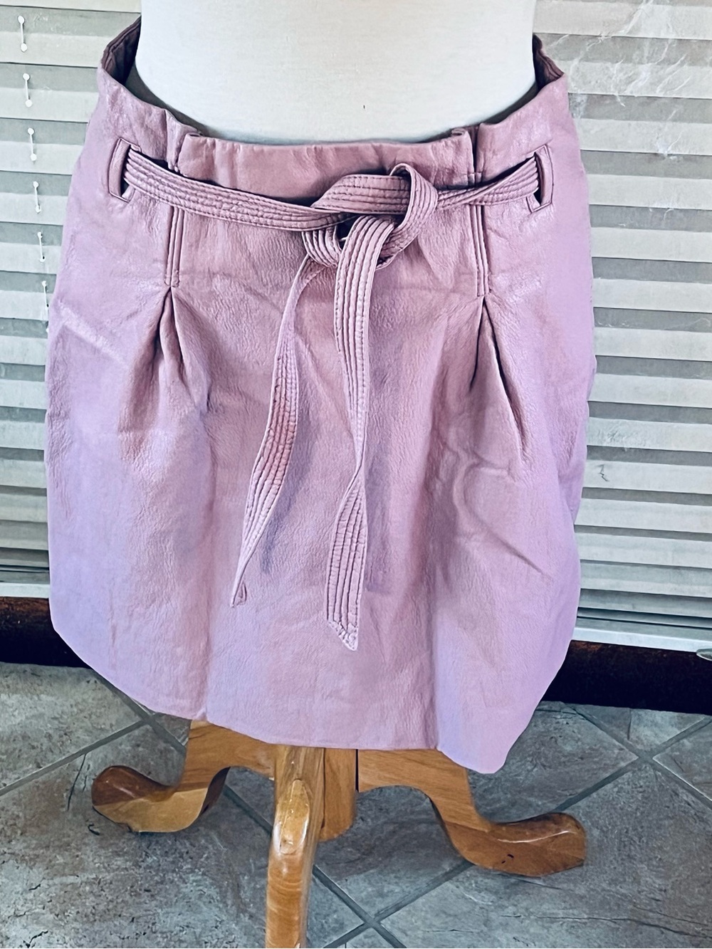 Free people pink leather skirt